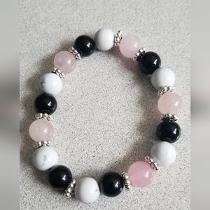 10mm natural stone bead stretch bracelet